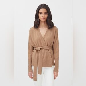 Cuyana Camel Wrap Cardigan Cashmere